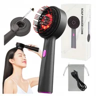 Masażery - Masażer Skóry Głowy Włosów Szczotka Elektryczna Terapia Światłem Czerwonym - miniaturka - grafika 1