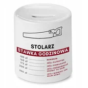 Skarbonki - SKARBONKA PREZENT DLA STOLARZA STAWKA GODZINOWA z Nadrukiem ze Zdjęciem - miniaturka - grafika 1