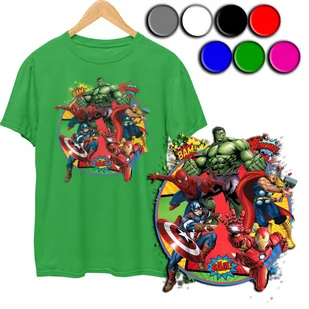 KOSZULKA DZIECIĘCA T-SHIRT Z NADRUKIEM - AVENGERS MARVEL KOLORY - S 122-128 - Moda i Uroda OUTLET - miniaturka - grafika 1