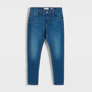 Reserved - Jeansy slim z efektem sprania - Niebieski - Spodnie męskie - miniaturka - grafika 1