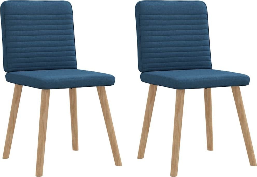 Krzesła stołowe, 2 szt., niebieskie, obite tkaniną