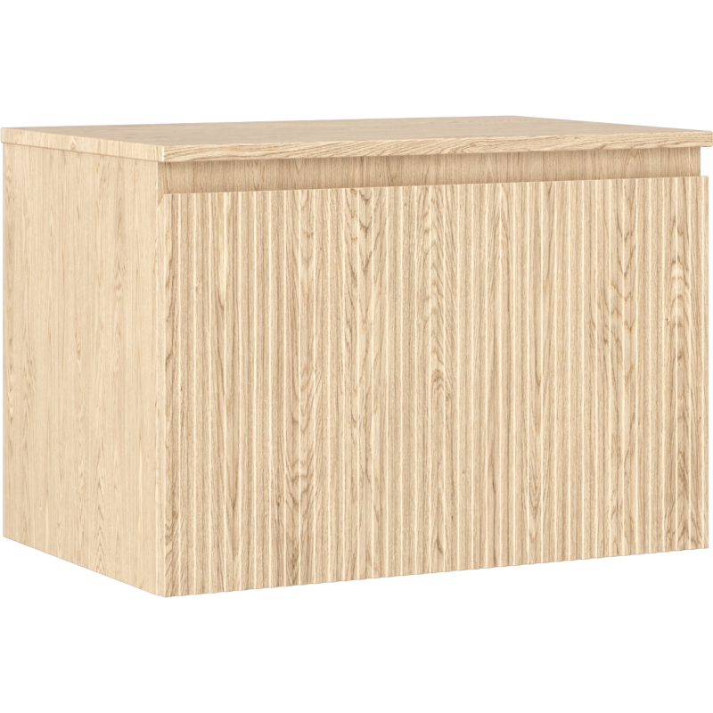 Mexen Rivel szafka łazienkowa podumywalkowa 70 cm z blatem, 1 szuflada, ryflowana , dąb - 91A20-07047-1-BFC81