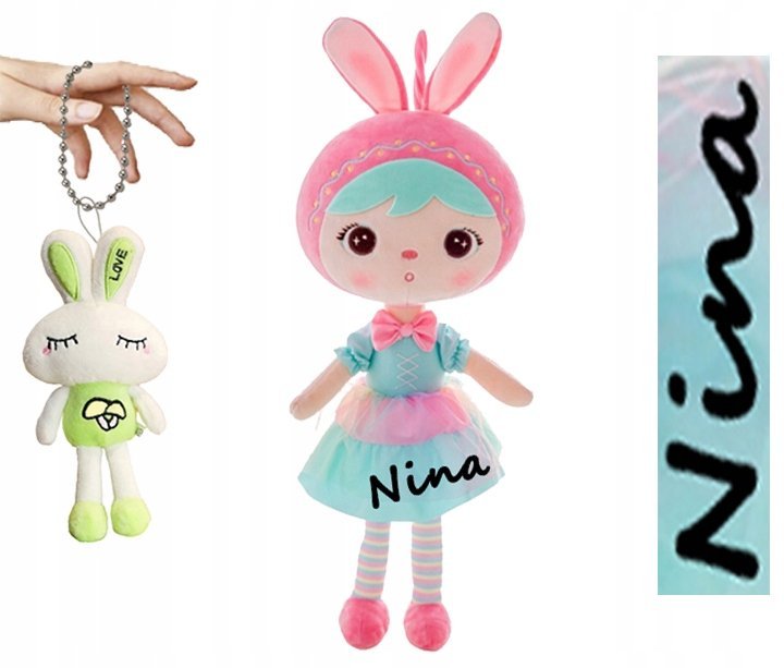 Metoo Lalka Szmacianka Króliczek Personalizacja Super Prezent Breloczek