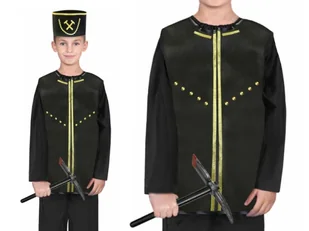 ZESTAW GÓRNIK CZARNY 98-110 5el - Stroje karnawałowe - miniaturka - grafika 1