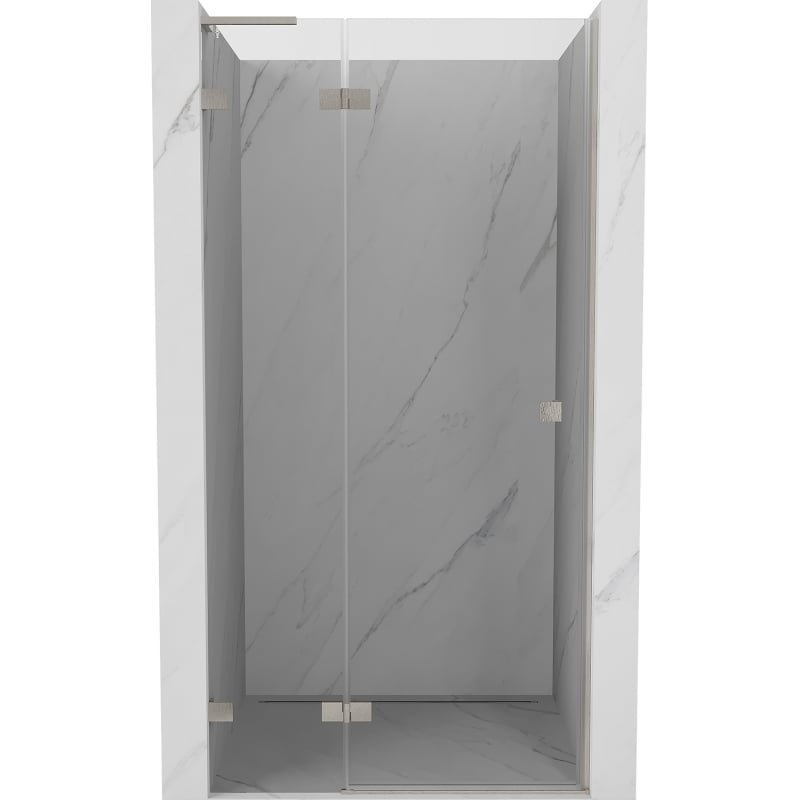 Mexen Lunar L drzwi prysznicowe uchylne lewe 105 cm, transparent, nikiel szczotkowany - 834L-105-000-97-00-L