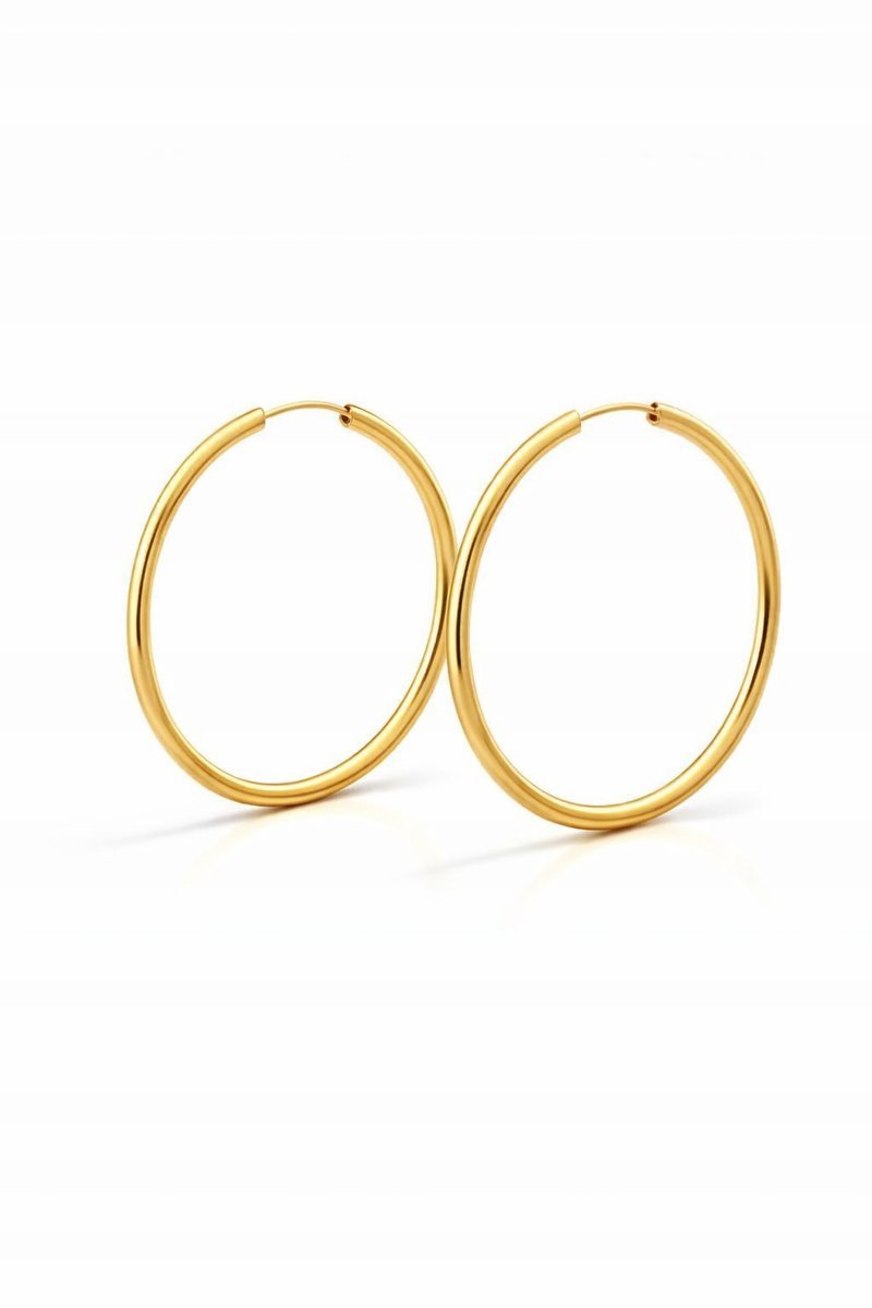 MANGO ZŁOTE KLASYCZNE KOLCZYKI KOŁA MATOWE WYKOŃCZENIE I4A