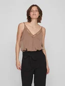 Koszulki i topy damskie - Vila Top w kolorze jasnobrązowym - miniaturka - grafika 1