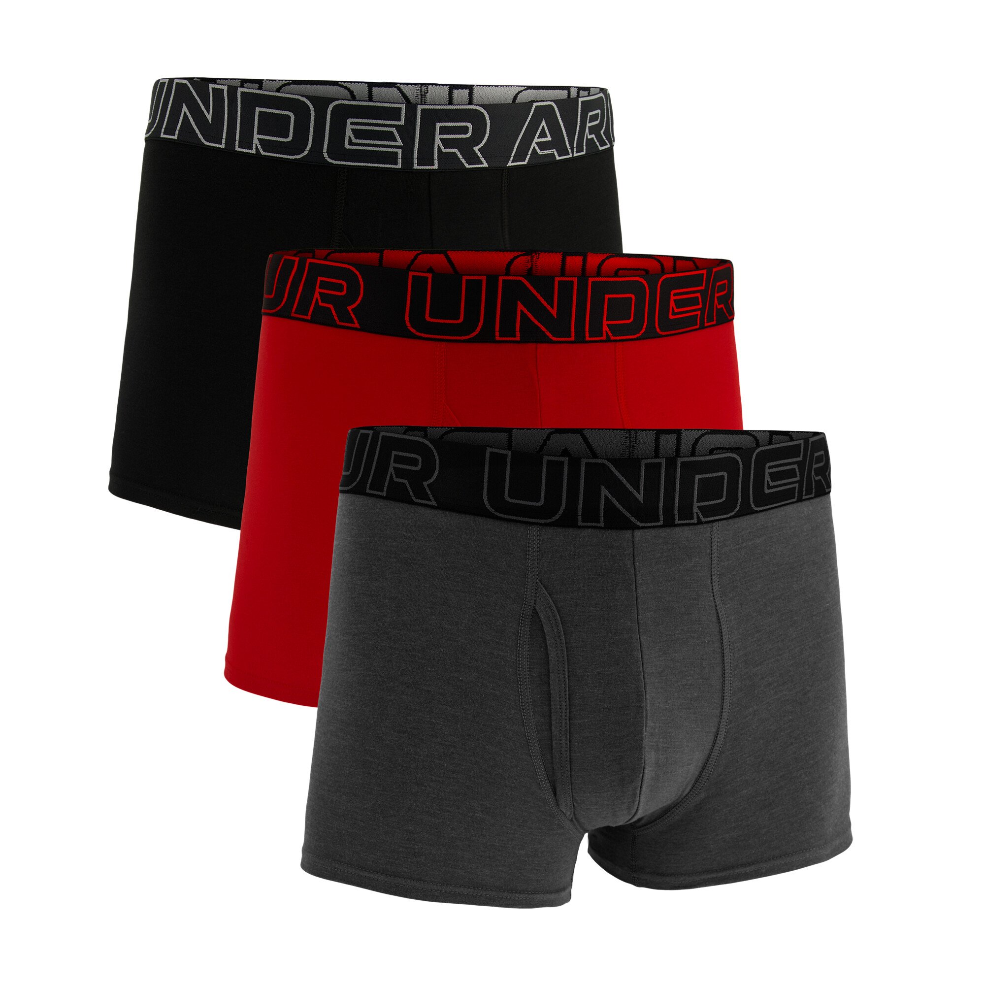 Bokserki męskie Under Armour Perf Cotton Solid 3in 3Pack Castlerock Heather M