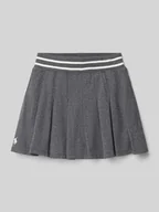 Sukienki i spódniczki dla dziewczynek - Spódnica plisowana z imitacji dzianiny z wyhaftowanym logo - miniaturka - grafika 1