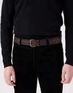 Paski - WRANGLER DOUBLE PERFORATED BELT BROWN W0J1U1X85 95 - miniaturka - grafika 1