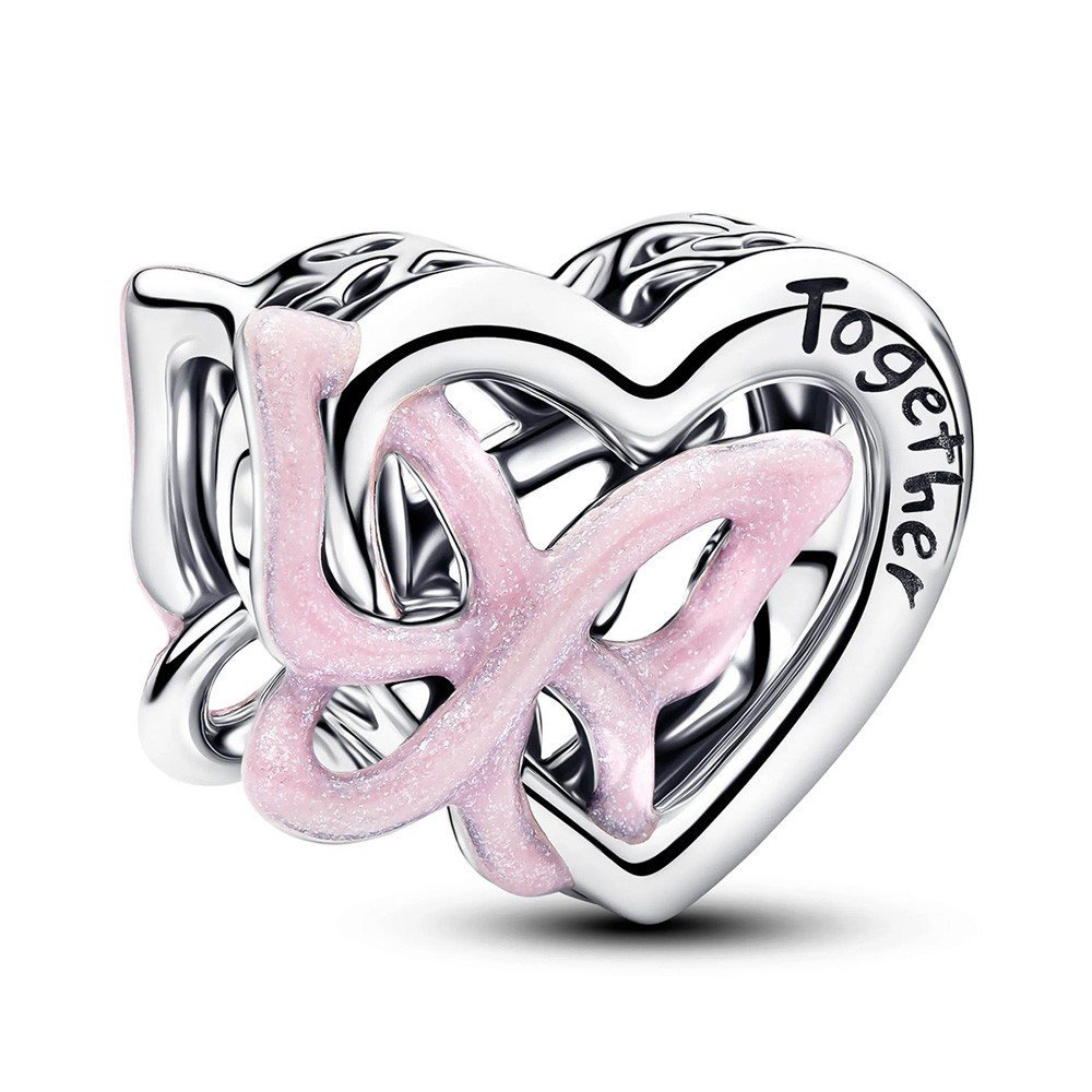 Charms Pandora - Splecione serce i motyle 794475C01