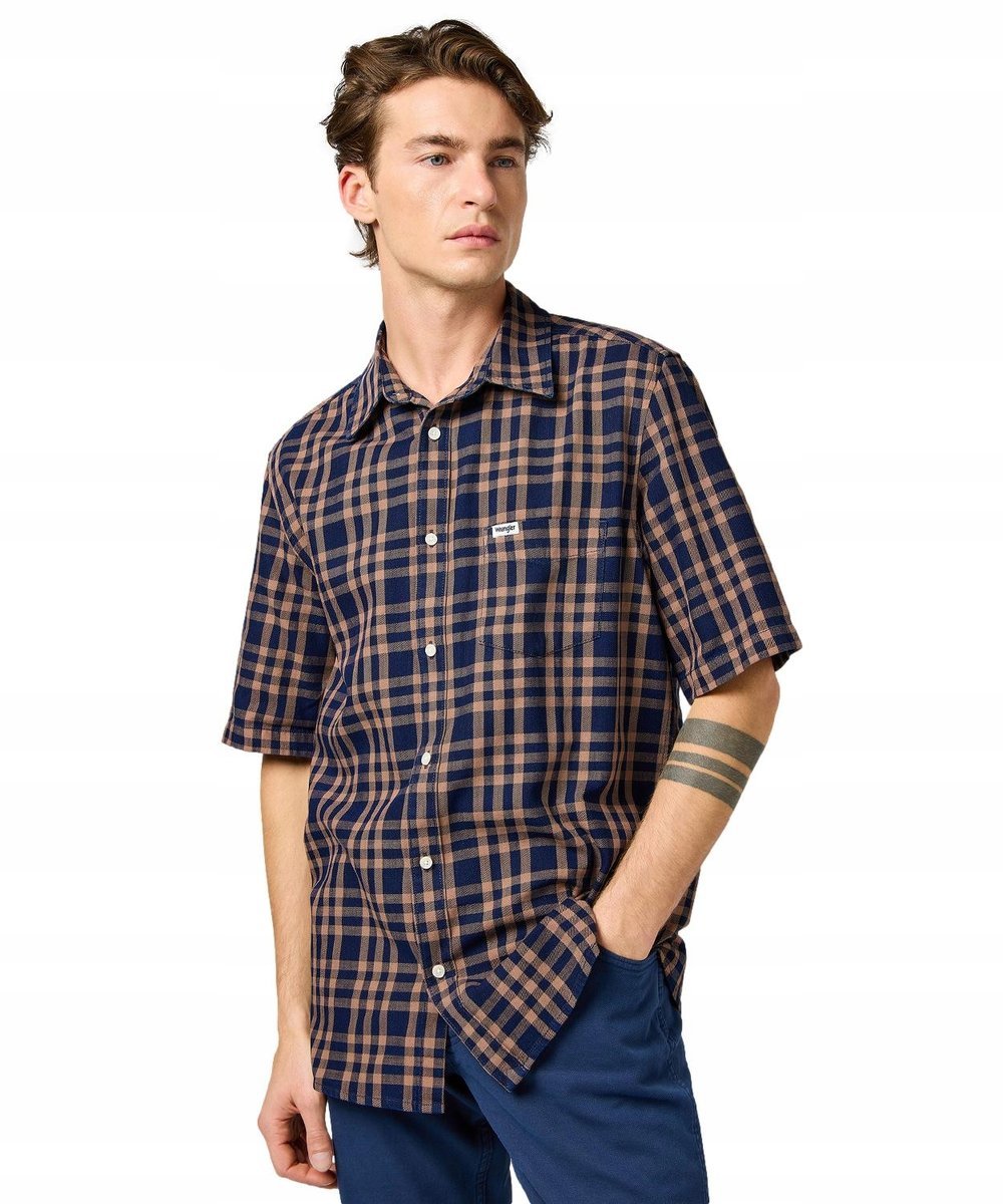 Koszula Wrangler SS 1 PKT SHIRT 112362734 Raw Umber Indigo M