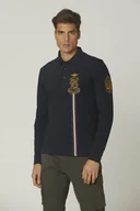 Koszulki męskie - Aeronautica Militare Polo z długim rękawem 232PO1744P191 granat [Rozmiar S] - miniaturka - grafika 1