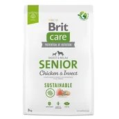 Sucha karma dla psów - Brit Care Dog Sustainable Senior Chicken Insect 3kg - miniaturka - grafika 1