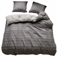Pościel - POŚCIEL 140x200 DWUSTRONNA BAWEŁNA SATYNA GierekHoff KOMPLET 2 cz. SZ/PASKI - miniaturka - grafika 1