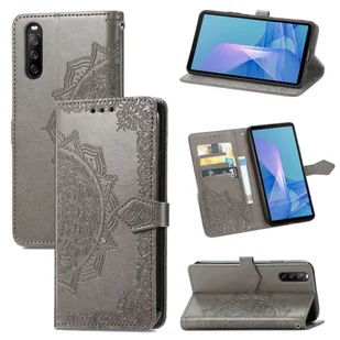 Pokrowiec König Design kompatybilny z Sony Xperia 10 III etui na telefon ze skóry syntetycznej - Etui na telefon komórkowy szare - Etui i futerały do telefonów - miniaturka - grafika 1