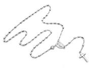Naszyjniki - Różaniec srebrny rodowany naszyjnik - miniaturka - grafika 1