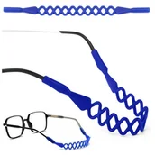 Akcesoria do okularów - Silikonowy pasek do okularów plecionka - Granatowy - miniaturka - grafika 1