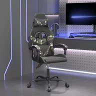 Fotele gamingowe - Lumarko Fotel gamingowy, czarny i moro, sztuczna skóra - miniaturka - grafika 1