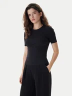 Koszulki i topy damskie - Calvin Klein T-Shirt LV044D246G Czarny Slim Fit - miniaturka - grafika 1