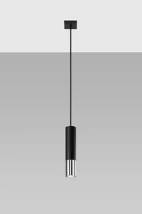 Sollux Lighting Lampa wisząca LOOPEZ 1 czarny/chrom - Lampy sufitowe - miniaturka - grafika 1