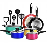 Zestawy garnków i patelni - Komplet Garnków DUŻY zestaw patelnie packi 15 elementów INDUKCJA - miniaturka - grafika 1
