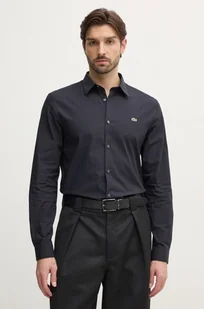 Lacoste koszula bawełniana męska kolor granatowy slim z kołnierzykiem klasycznym CH5620 - Koszule męskie - miniaturka - grafika 1