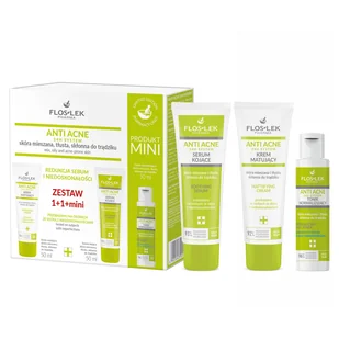 Zestaw Floslek Anti Acne 24H System, krem matujący, 50 ml + serum kojące, 50 ml + tonik normalizujący, 50 ml - Zestawy kosmetyków damskich - miniaturka - grafika 1