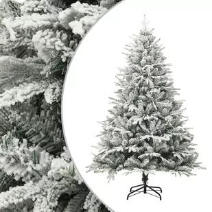 vidaXL Lumarko Sztuczna choinka pokryta śniegiem, zielona, 150 cm, PVC i PE! 328493 - Choinki - miniaturka - grafika 1