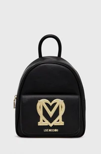 Love Moschino plecak damski kolor czarny mały z aplikacją - Plecaki - miniaturka - grafika 1