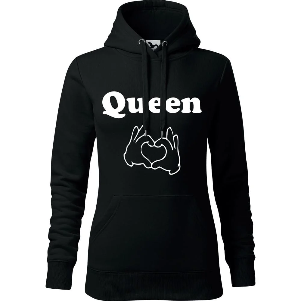 Damska Bluza Z Kapturem - Queen Love Czarny 2xl