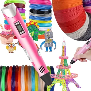 Długopis 3D Drukarka RÓŻOWY PEN dla Dzieci Zestaw Wkłady 300M - Długopisy 3D - miniaturka - grafika 1