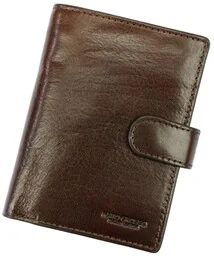 Portfel Męski MATO GROSSO Skóra Bydlęca Duży Pionowy Z Zapięciem Dwa Skrzydełka RFID 0703/17-25 CZEKOLADOWY 12,5 x 9,5 x 2 [cm] - Portfele - miniaturka - grafika 1