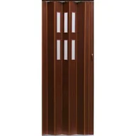 Drzwi wewnętrzne - Drzwi harmonijkowe PIONEER GLASS 218 84 x 202 cm mahoń - miniaturka - grafika 1