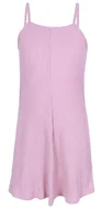 Sukienki - Letnia, różowa, prążkowana sukienka z dzianiny 7-8 lat 128 cm - miniaturka - grafika 1