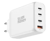 Ładowarki do telefonów - Silver Monkey Ładowarka sieciowa GaN 140W USB-C PD 3.1 + USB 3.0 QC W - miniaturka - grafika 1