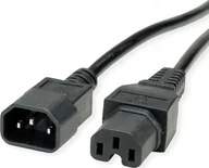 Kable - Kabel zasilający Value Kabel zasilający IEC320/C14 męski - C15 żeński, czarny, 1,8 m - miniaturka - grafika 1