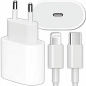 Ładowarki do telefonów - SZYBKA ŁADOWARKA DO IPHONE KOSTKA 20W + KABEL 1M / USB-C - IPHONE LIGHTING - miniaturka - grafika 1