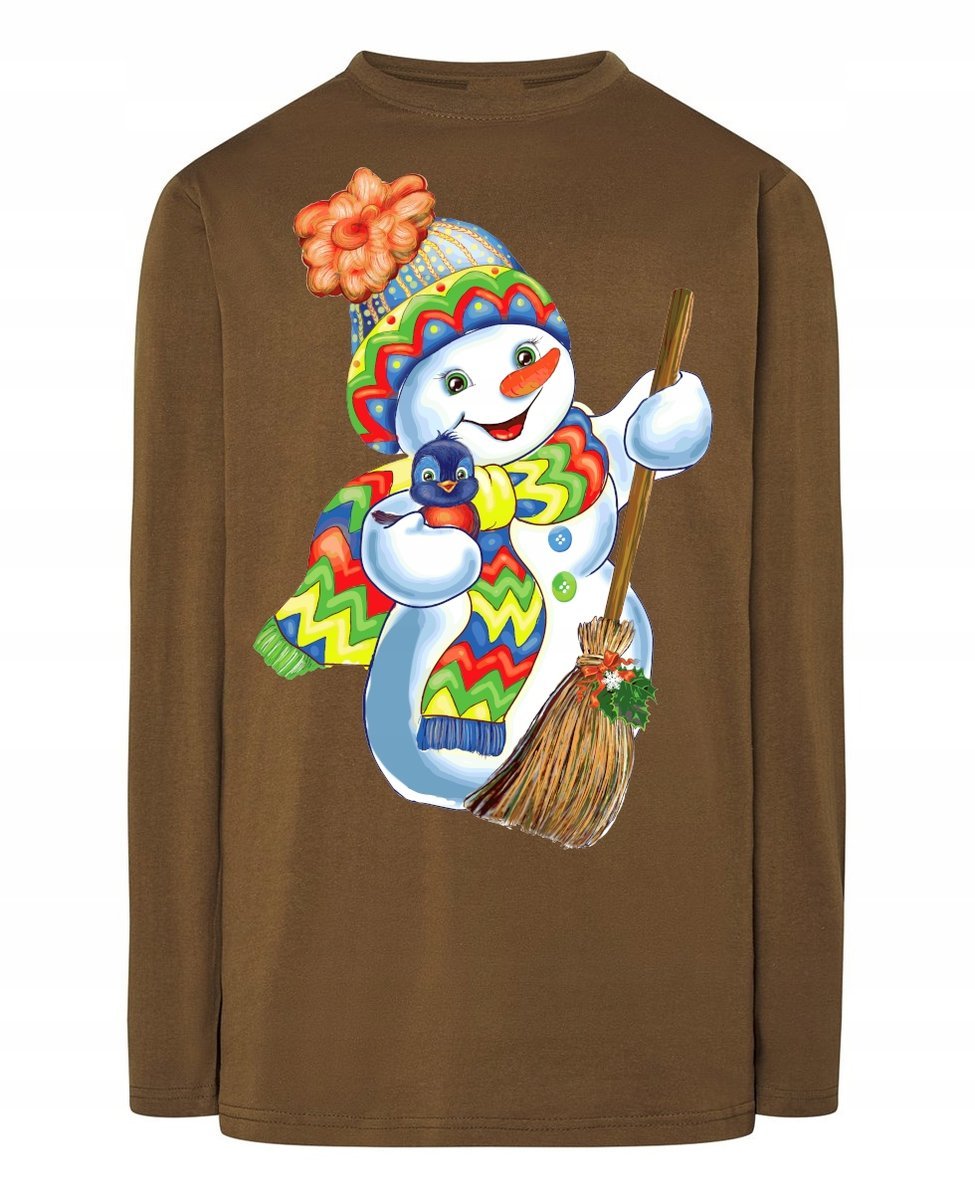 Longsleeve męski nadruk Bałwan Święta Rozm.L