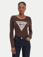 Bluzki damskie - Guess Bluzka W6RI33 J1314 Brązowy Regular Fit - miniaturka - grafika 1