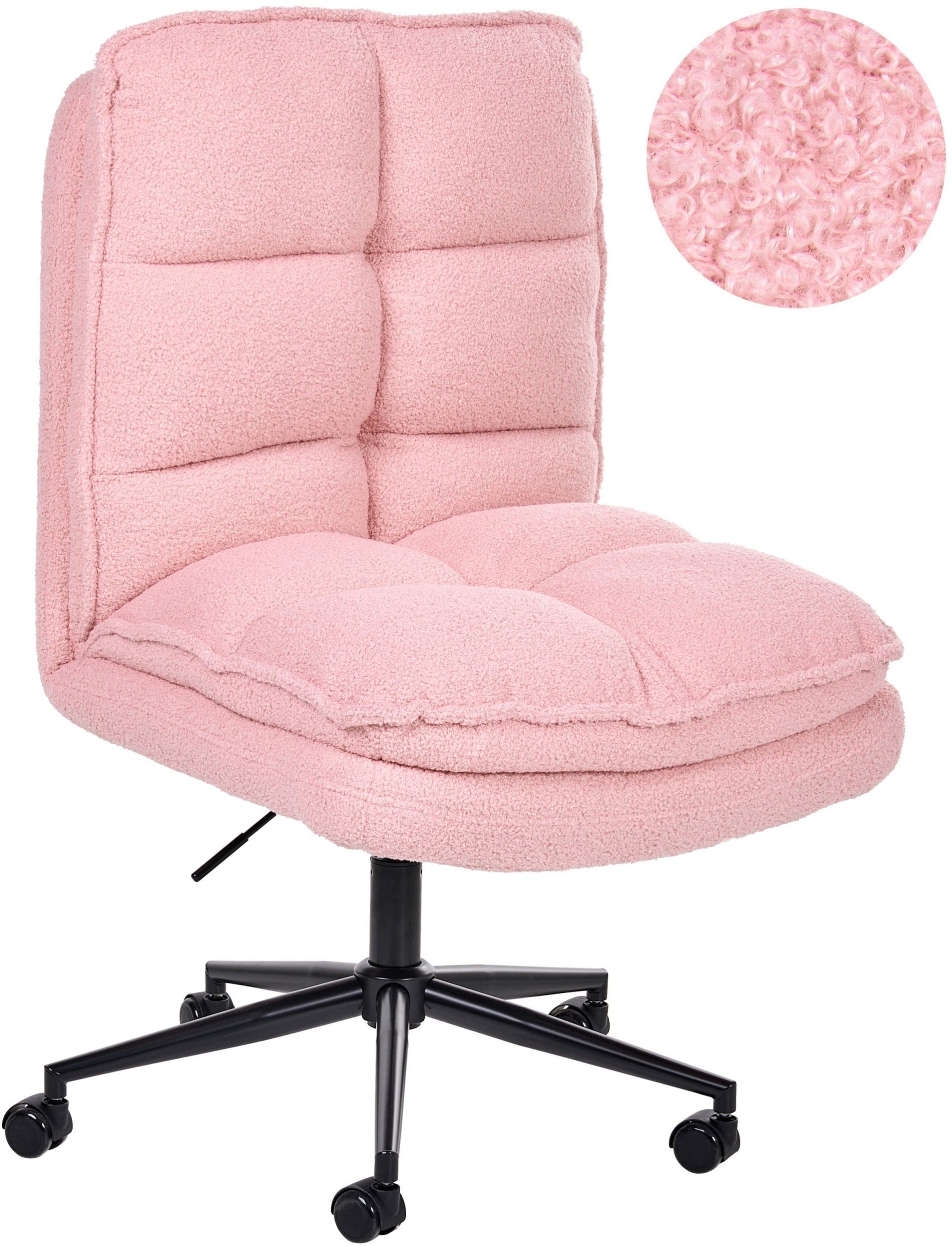 Beliani Krzesło biurowe Addison Boucle Różowy 808929 Bel 808929  Bel
