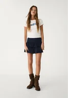 Spódnice - Stradivarius Spódnico-spodnie mini z falbanami Morski XL - miniaturka - grafika 1