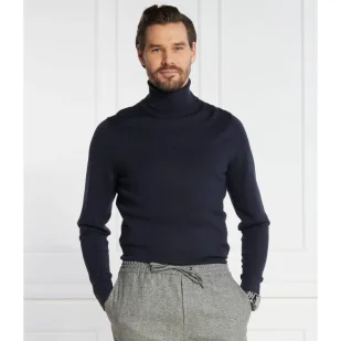 Calvin Klein Wełniany golf | Slim Fit - Swetry męskie - miniaturka - grafika 1