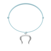 Bransoletki - Bransoletka z posrebrzanym Bykiem na cienkim błękitnym sznurku - Lilou - miniaturka - grafika 1