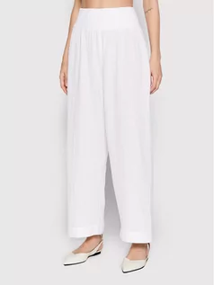 Spodnie damskie - Seafolly Spodnie materiałowe Double Cloth 54341-PA Biały Rlaxed Fit - grafika 1