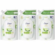 Mydła - Dove Pielęgnujące mydło w płynie Caring Hand Wash Cucumber & Green Tea Scent wkłady uzupełniające zestaw 3 x 500 ml - miniaturka - grafika 1