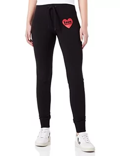 Spodnie damskie - Love Moschino Damskie spodnie dresowe slim fit, Czarny, 46 - grafika 1