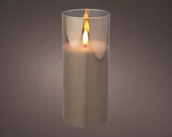 Świece - Świeczka W Szkle Led Ozdobna Szara 17,5 Cm - miniaturka - grafika 1