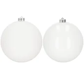 Bombki - Bombki choinkowe 2 szt. zawieszki na choinkę ozdoby świąteczne 15 cm białe - miniaturka - grafika 1