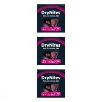 Huggies Pieluchomajtki na noc 4-7 lat DRYNITES Girl (17-30 kg) Zgrzewka 3 x 10 szt. - Pieluchy - miniaturka - grafika 1